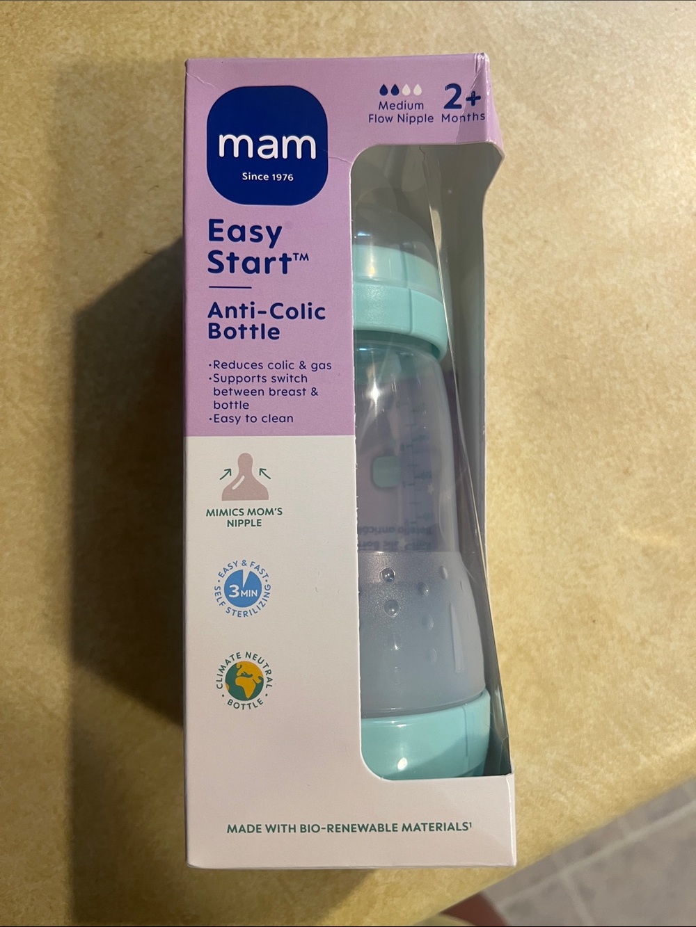 mam Easy Start Anti-Colic Bottle in Mint